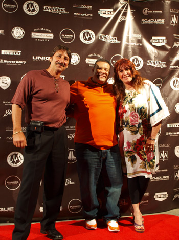 Laura Zeledon Will Castro and Daniel Zeledon at the Unique AutoSport Spike TV Premier Party.